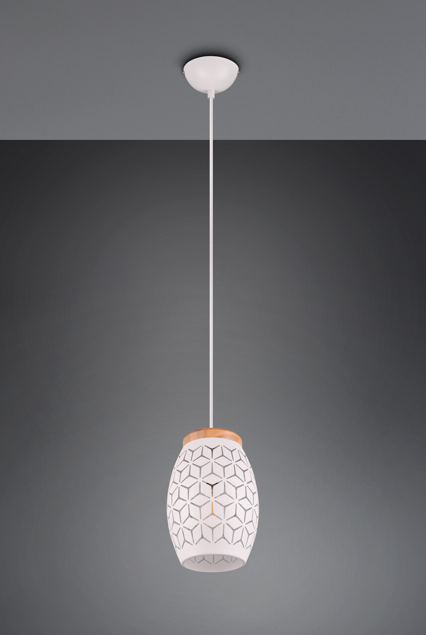 Lustra Bidar, RL, 15x150 cm, 28W, 1x E27, metal, alb mat/natur - imagine 7